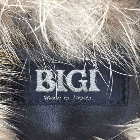 ビギ BIGI 00S 裏地キルティング タヌキ ファー シープレザー ハーフ コート 羊革 Y2K レディース